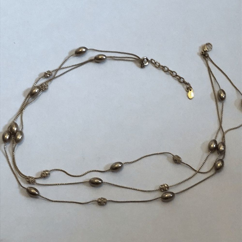 Monet 1990’s Gold Tone Multi-Strand 16-18” Necklace - Picture 6 of 8